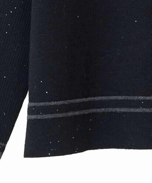 HIROKO BIS GRANDE / ヒロコビス グランデ ニット・セーター | 【大きいサイズ】ボーダーネックスパンコールニットプルオーバー | 詳細11