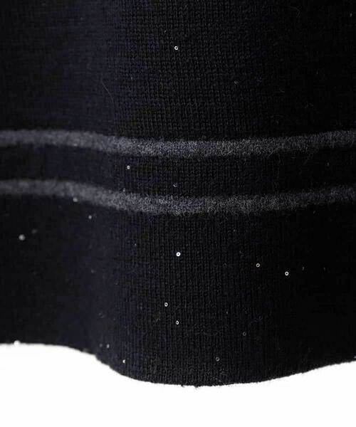 HIROKO BIS GRANDE / ヒロコビス グランデ ニット・セーター | 【大きいサイズ】ボーダーネックスパンコールニットプルオーバー | 詳細12