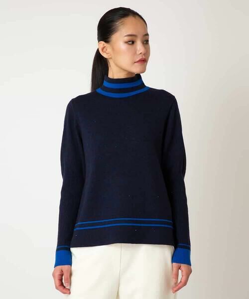 HIROKO BIS GRANDE / ヒロコビス グランデ ニット・セーター | 【大きいサイズ】ボーダーネックスパンコールニットプルオーバー | 詳細22