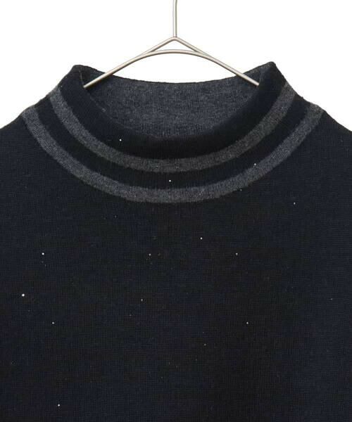 HIROKO BIS GRANDE / ヒロコビス グランデ ニット・セーター | 【大きいサイズ】ボーダーネックスパンコールニットプルオーバー | 詳細9