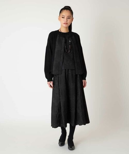 HIROKO BIS GRANDE / ヒロコビス グランデ カーディガン・ボレロ | 【大きいサイズ】レースドッキングニットカーディガン | 詳細13