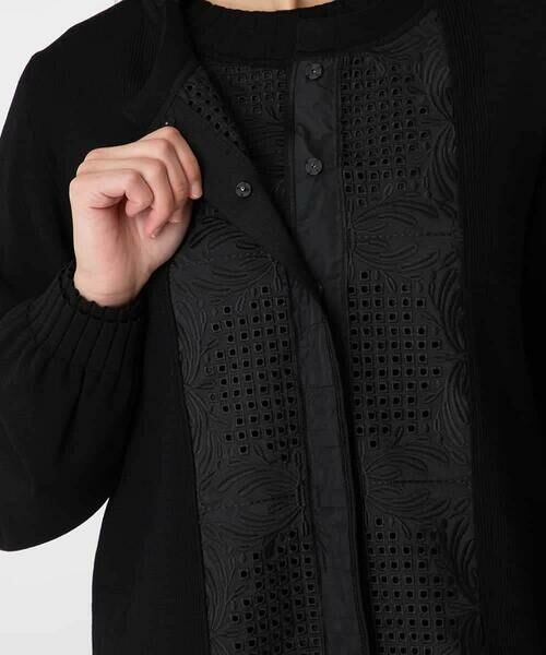 HIROKO BIS GRANDE / ヒロコビス グランデ カーディガン・ボレロ | 【大きいサイズ】レースドッキングニットカーディガン | 詳細5