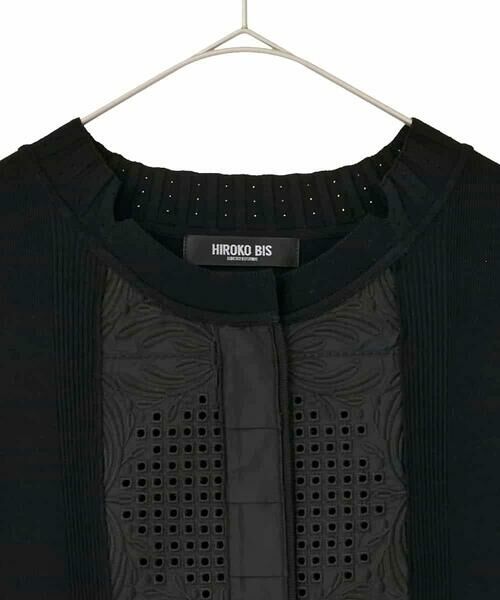 HIROKO BIS GRANDE / ヒロコビス グランデ カーディガン・ボレロ | 【大きいサイズ】レースドッキングニットカーディガン | 詳細6