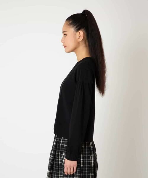 HIROKO BIS GRANDE / ヒロコビス グランデ ニット・セーター | 【大きいサイズ】レースドッキングニットプルオーバー | 詳細2