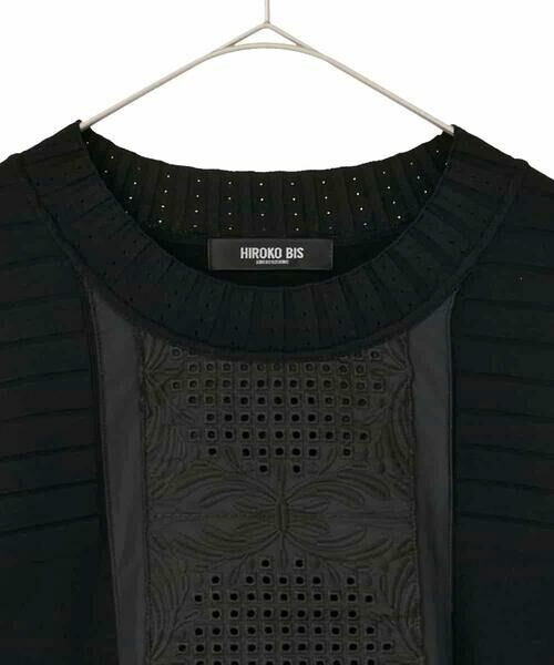 HIROKO BIS GRANDE / ヒロコビス グランデ ニット・セーター | 【大きいサイズ】レースドッキングニットプルオーバー | 詳細6