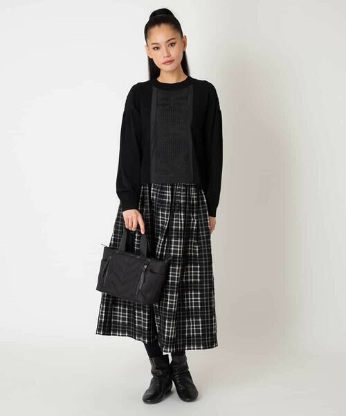 HIROKO BIS GRANDE / ヒロコビス グランデ ニット・セーター | 【大きいサイズ】レースドッキングニットプルオーバー | 詳細7