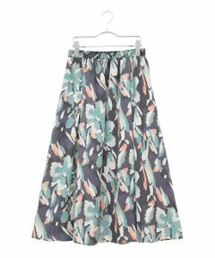 HIROKO BIS GRANDE / ヒロコビス グランデ ロング・マキシ丈スカート | 【大きいサイズ】デジタルフラワープリントスカート /洗える