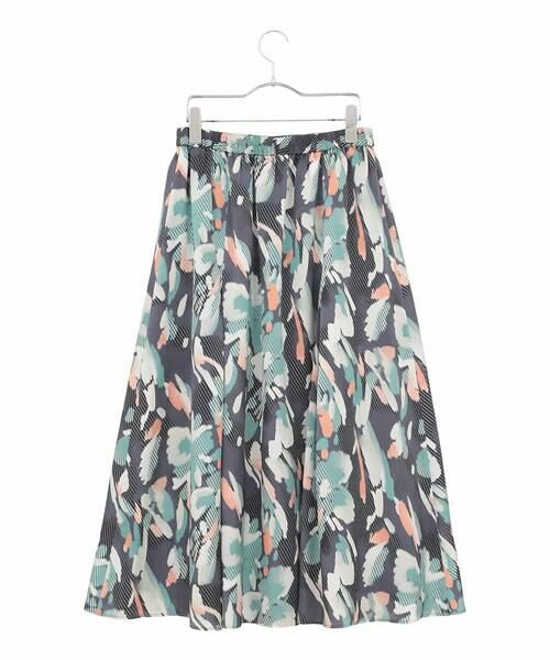 HIROKO BIS GRANDE / ヒロコビス グランデ ロング・マキシ丈スカート | 【大きいサイズ】デジタルフラワープリントスカート /洗える | 詳細1