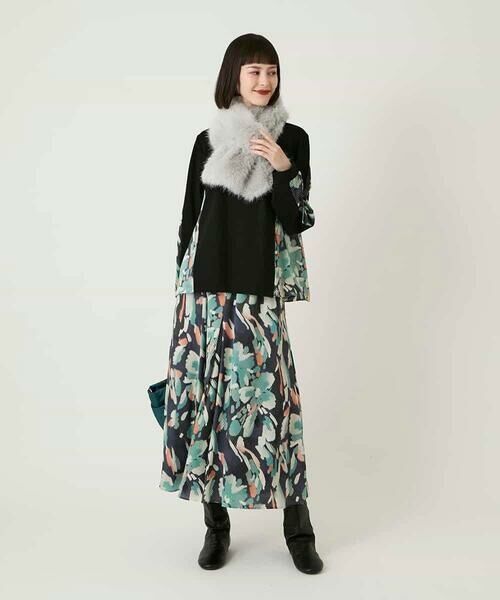 HIROKO BIS GRANDE / ヒロコビス グランデ ロング・マキシ丈スカート | 【大きいサイズ】デジタルフラワープリントスカート /洗える | 詳細10