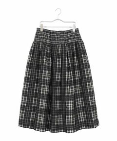 HIROKO BIS GRANDE / ヒロコビス グランデ ロング・マキシ丈スカート | 【大きいサイズ】チェックジャカードシャーリングスカート