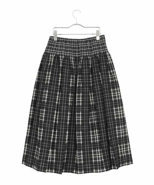 HIROKO BIS GRANDE / ヒロコビス グランデ ロング・マキシ丈スカート | 【大きいサイズ】チェックジャカードシャーリングスカート | 詳細1