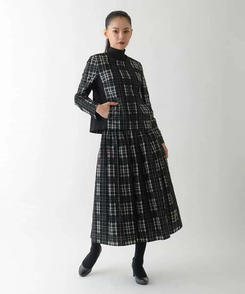 HIROKO BIS GRANDE / ヒロコビス グランデ ロング・マキシ丈スカート | 【大きいサイズ】チェックジャカードシャーリングスカート | 詳細11