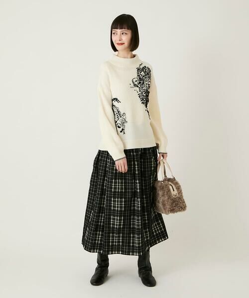 HIROKO BIS GRANDE / ヒロコビス グランデ ロング・マキシ丈スカート | 【大きいサイズ】チェックジャカードシャーリングスカート | 詳細14
