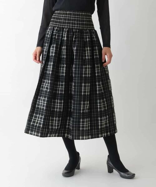 HIROKO BIS GRANDE / ヒロコビス グランデ ロング・マキシ丈スカート | 【大きいサイズ】チェックジャカードシャーリングスカート | 詳細6