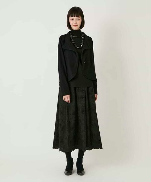 HIROKO BIS GRANDE / ヒロコビス グランデ ロング・マキシ丈スカート | 【大きいサイズ】モチーフレースデザインスカート /洗える | 詳細13