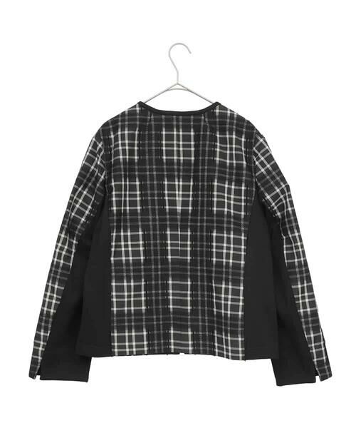 HIROKO BIS GRANDE / ヒロコビス グランデ セットアップ | 【大きいサイズ】チェックジャカードジップアップジャケット | 詳細1