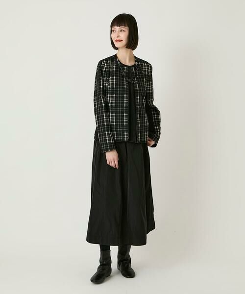 HIROKO BIS GRANDE / ヒロコビス グランデ セットアップ | 【大きいサイズ】チェックジャカードジップアップジャケット | 詳細11