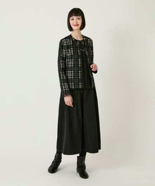 HIROKO BIS GRANDE / ヒロコビス グランデ セットアップ | 【大きいサイズ】チェックジャカードジップアップジャケット | 詳細14