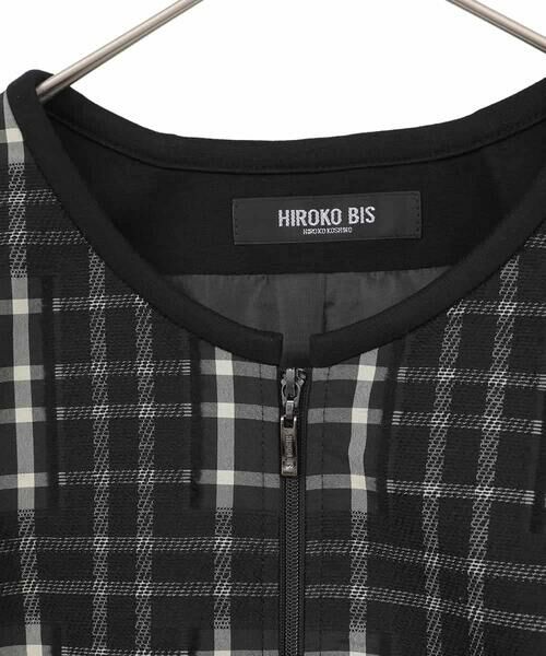 HIROKO BIS GRANDE / ヒロコビス グランデ セットアップ | 【大きいサイズ】チェックジャカードジップアップジャケット | 詳細5