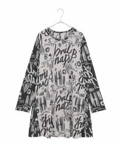 HIROKO BIS GRANDE / ヒロコビス グランデ チュニック | 【大きいサイズ】アートロゴ総柄チュニックカットソー /洗える