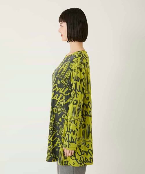 HIROKO BIS GRANDE / ヒロコビス グランデ チュニック | 【大きいサイズ】アートロゴ総柄チュニックカットソー /洗える | 詳細17