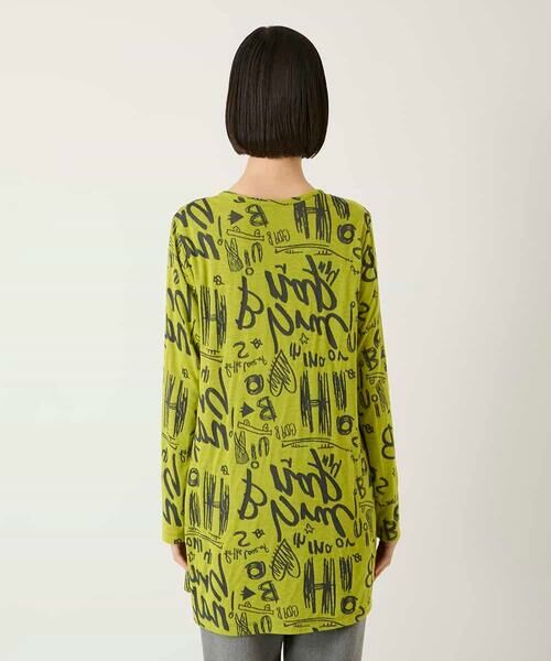 HIROKO BIS GRANDE / ヒロコビス グランデ チュニック | 【大きいサイズ】アートロゴ総柄チュニックカットソー /洗える | 詳細18