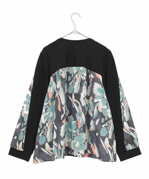 HIROKO BIS GRANDE / ヒロコビス グランデ カットソー | 【大きいサイズ】デジタルフラワージョイントカットソー /洗える | 詳細1