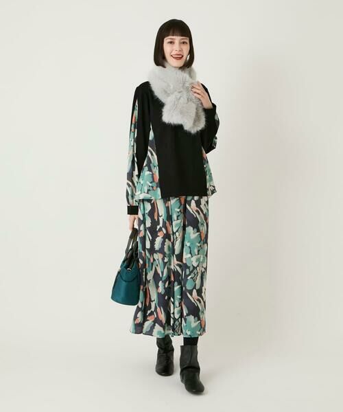 HIROKO BIS GRANDE / ヒロコビス グランデ カットソー | 【大きいサイズ】デジタルフラワージョイントカットソー /洗える | 詳細14