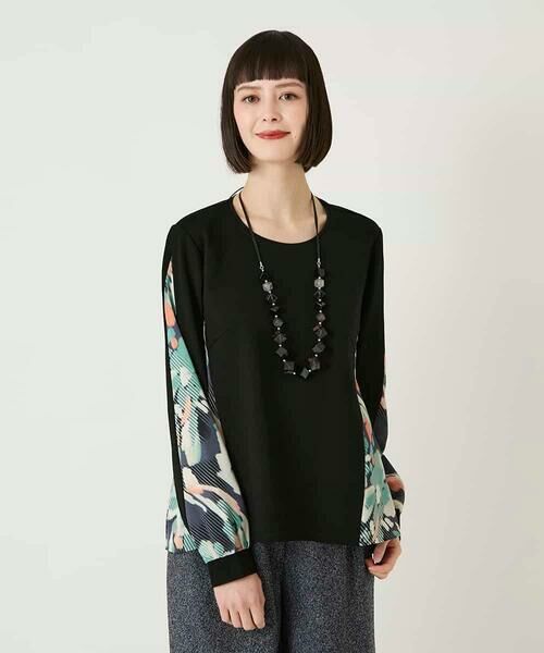 HIROKO BIS GRANDE / ヒロコビス グランデ カットソー | 【大きいサイズ】デジタルフラワージョイントカットソー /洗える | 詳細6