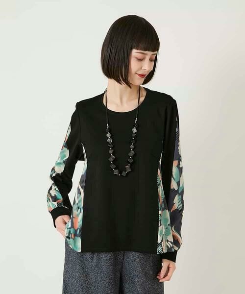 HIROKO BIS GRANDE / ヒロコビス グランデ カットソー | 【大きいサイズ】デジタルフラワージョイントカットソー /洗える | 詳細9