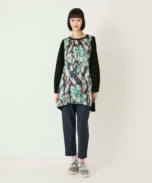 HIROKO BIS GRANDE / ヒロコビス グランデ チュニック | 【大きいサイズ】デジタルフラワージョイントチュニック /洗える | 詳細11