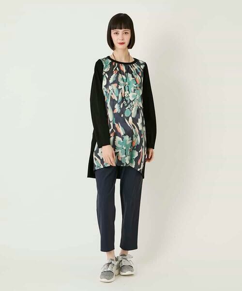 HIROKO BIS GRANDE / ヒロコビス グランデ チュニック | 【大きいサイズ】デジタルフラワージョイントチュニック /洗える | 詳細12