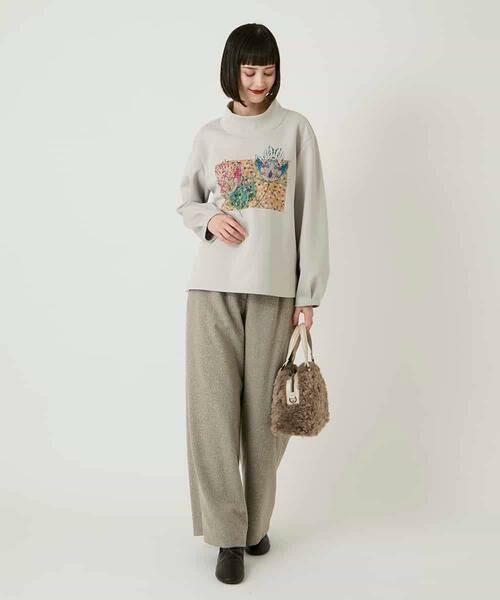 HIROKO BIS GRANDE / ヒロコビス グランデ カットソー | 【大きいサイズ】幾何アートフラワーボンディングプルオーバー /洗える | 詳細12