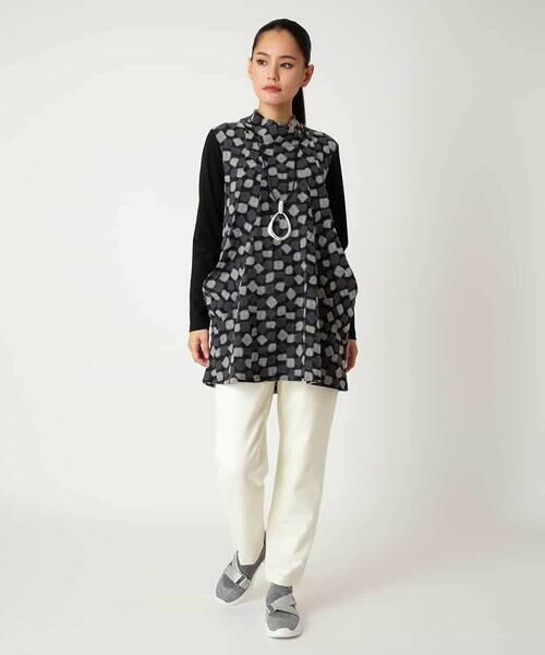 HIROKO BIS GRANDE / ヒロコビス グランデ チュニック | 【大きいサイズ】起毛ブロックサイド切り替えデザインチュニック /洗える | 詳細10