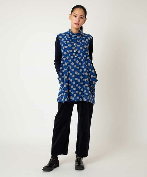 HIROKO BIS GRANDE / ヒロコビス グランデ チュニック | 【大きいサイズ】起毛ブロックサイド切り替えデザインチュニック /洗える | 詳細6