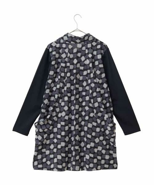 HIROKO BIS GRANDE / ヒロコビス グランデ チュニック | 【大きいサイズ】起毛ブロックサイド切り替えデザインチュニック /洗える | 詳細11