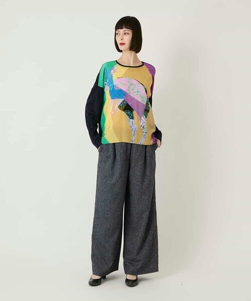 HIROKO BIS GRANDE / ヒロコビス グランデ その他パンツ | 【大きいサイズ】ネップツイードワイドプルオンパンツ /洗える | 詳細12