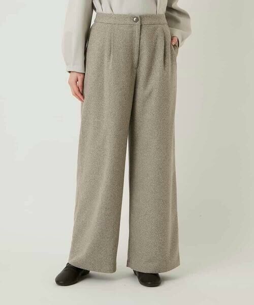 HIROKO BIS GRANDE / ヒロコビス グランデ その他パンツ | 【大きいサイズ】ネップツイードワイドプルオンパンツ /洗える | 詳細9