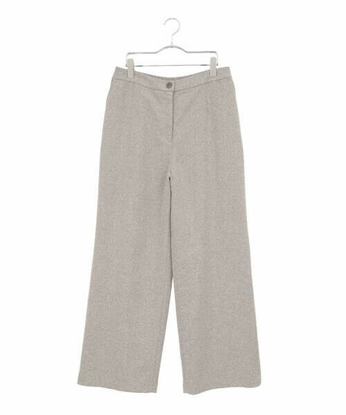 HIROKO BIS GRANDE / ヒロコビス グランデ その他パンツ | 【大きいサイズ】ネップツイードワイドプルオンパンツ /洗える(ベージュ)