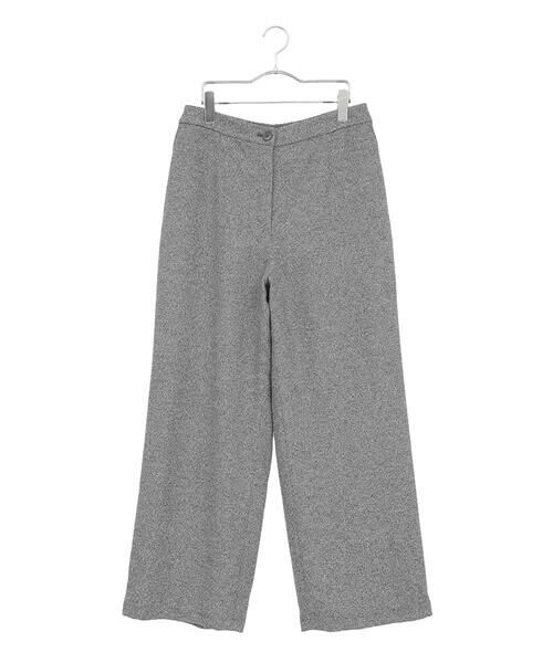 HIROKO BIS GRANDE / ヒロコビス グランデ その他パンツ | 【大きいサイズ】ネップツイードワイドプルオンパンツ /洗える(グレー)