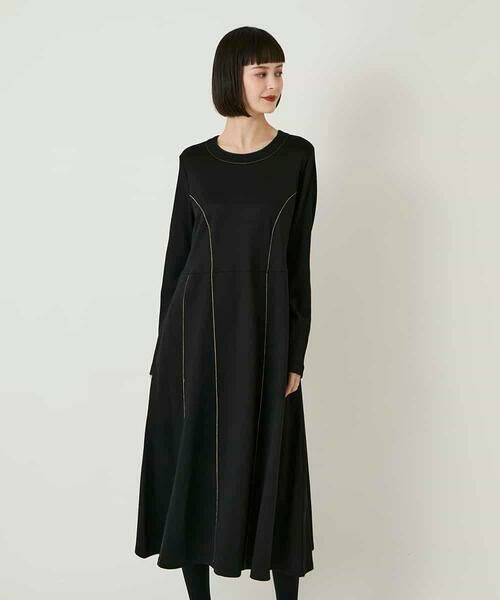 HIROKO BIS GRANDE / ヒロコビス グランデ ロング・マキシ丈ワンピース | 【大きいサイズ】ラインアクセント切り替えデザインポンチワンピース /洗える | 詳細12