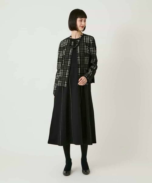 HIROKO BIS GRANDE / ヒロコビス グランデ ロング・マキシ丈ワンピース | 【大きいサイズ】ラインアクセント切り替えデザインポンチワンピース /洗える | 詳細20