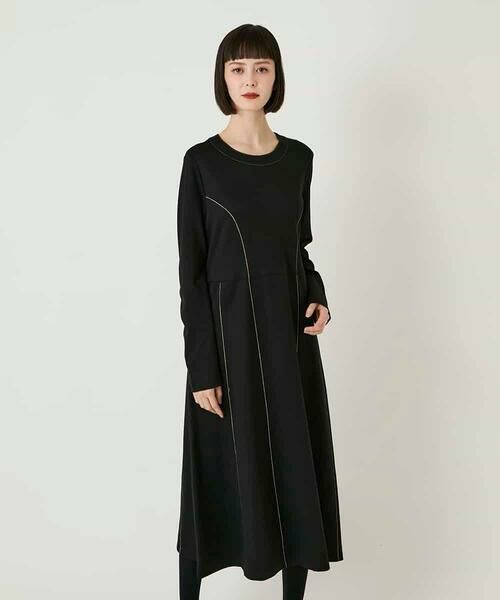 HIROKO BIS GRANDE / ヒロコビス グランデ ロング・マキシ丈ワンピース | 【大きいサイズ】ラインアクセント切り替えデザインポンチワンピース /洗える | 詳細9