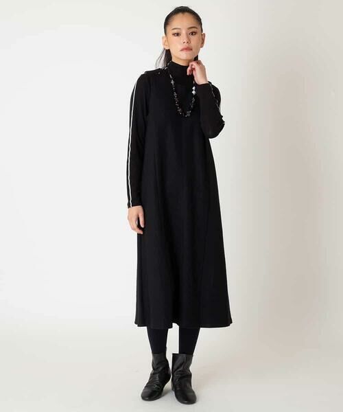 HIROKO BIS GRANDE / ヒロコビス グランデ ロング・マキシ丈スカート | 【大きいサイズ】スムースウールAラインジャンパースカート | 詳細14