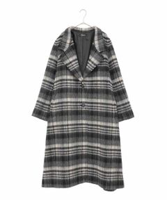 HIROKO BIS GRANDE / ヒロコビス グランデ その他アウター | 【大きいサイズ】ウールシャギーチェック柄コート