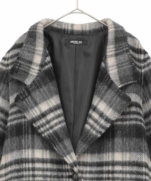 HIROKO BIS GRANDE / ヒロコビス グランデ その他アウター | 【大きいサイズ】ウールシャギーチェック柄コート | 詳細2