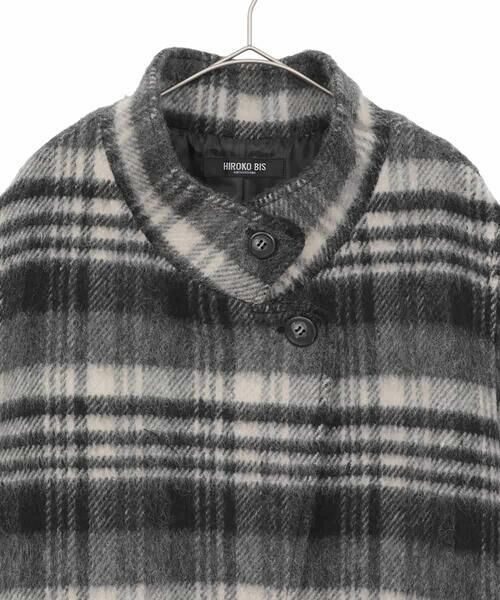HIROKO BIS GRANDE / ヒロコビス グランデ その他アウター | 【大きいサイズ】ウールシャギーチェック柄コート | 詳細5