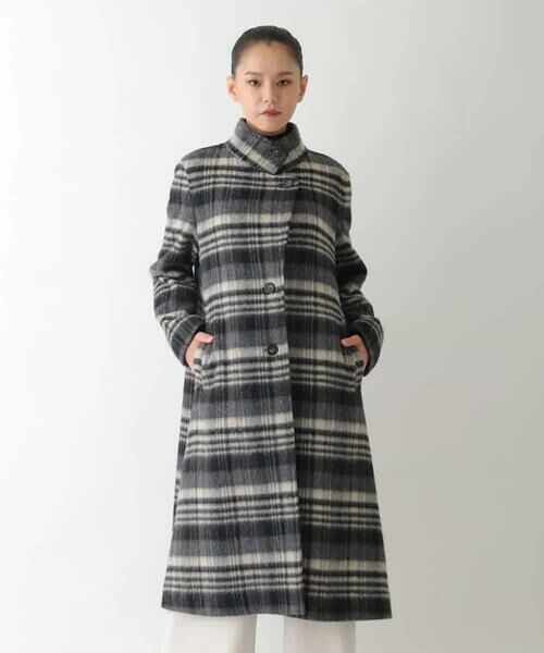 HIROKO BIS GRANDE / ヒロコビス グランデ その他アウター | 【大きいサイズ】ウールシャギーチェック柄コート | 詳細7