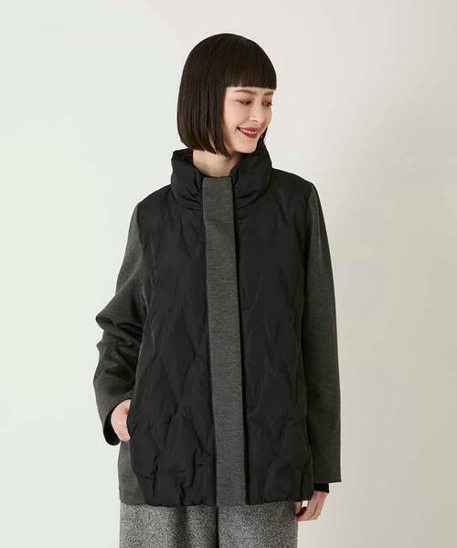 HIROKO BIS GRANDE / ヒロコビス グランデ ダウンジャケット・ベスト | 【大きいサイズ】圧着キルトジョイントデザインコート | 詳細16