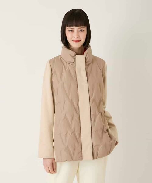 HIROKO BIS GRANDE / ヒロコビス グランデ ダウンジャケット・ベスト | 【大きいサイズ】圧着キルトジョイントデザインコート | 詳細8